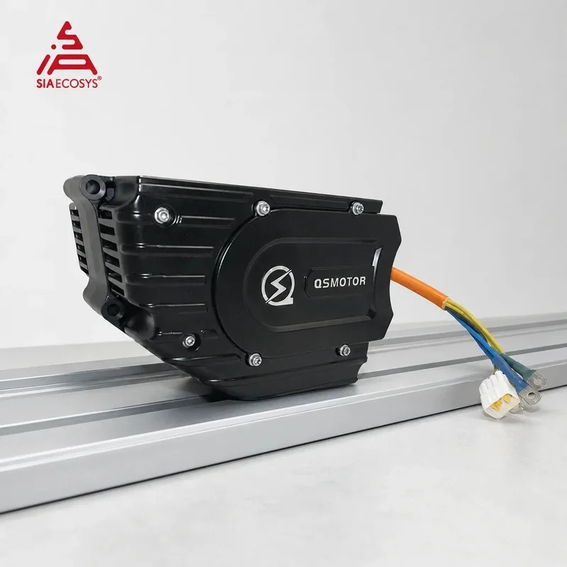 QSMOTOR QS165 V3 3500W 72V PMSM Mid Drive Motor with 1:2.35 Gearbox and Encoder for High Torque Electric Motorcycle Conversion