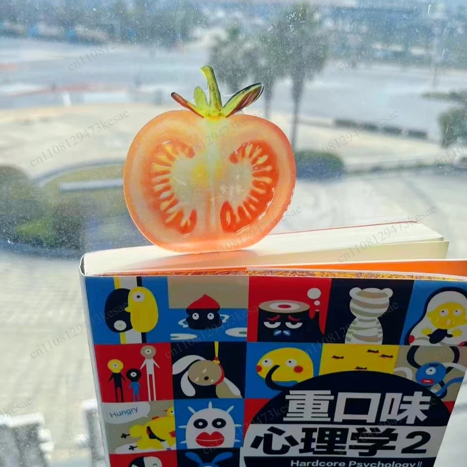 Transparent Acrylic Tomato Bookmark | Cute Exquisite Reading Mark | High-End Student Gift & Stationery