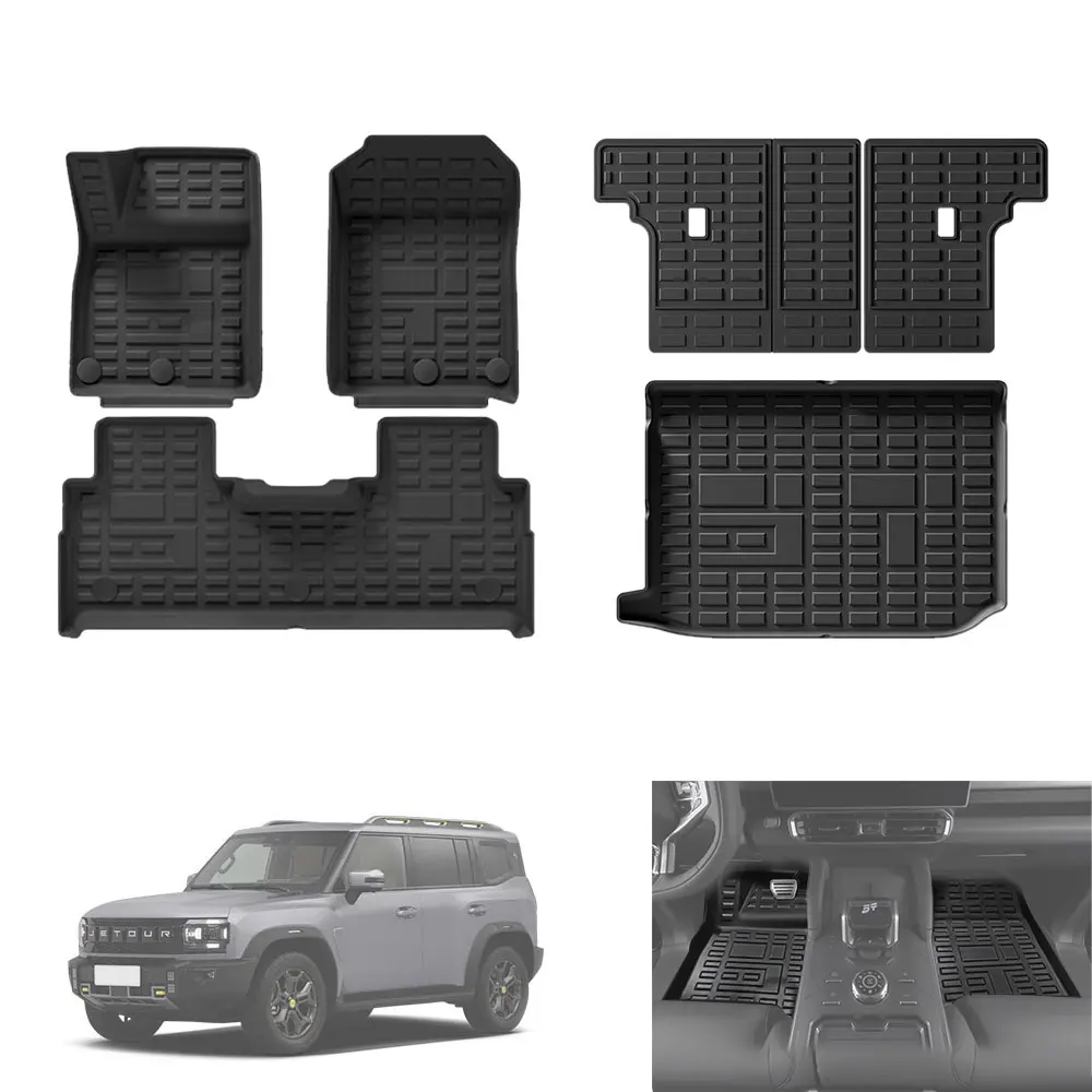 High Quality Luxury 3d Tpe Car Floor Mat Set Waterproof Non-slip Easy Clean  pet  For Jetour Traveler T2 2023 2024