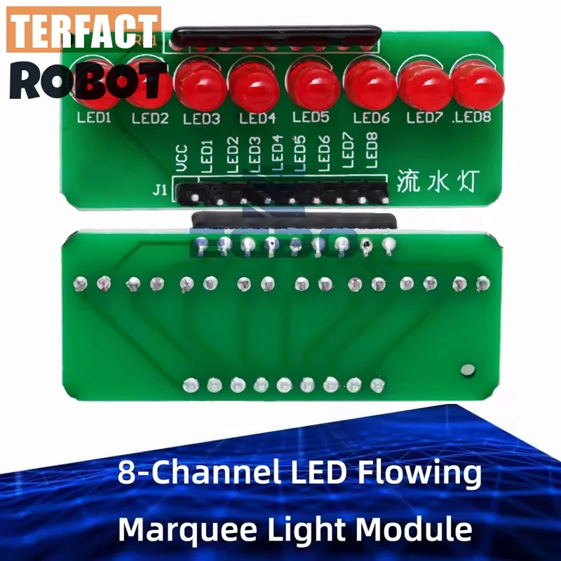 1-10PCS Programmable 8-Channel LED Marquee Module Kit | Waterfall Chasing Light PCB Board Compatible for Arduino