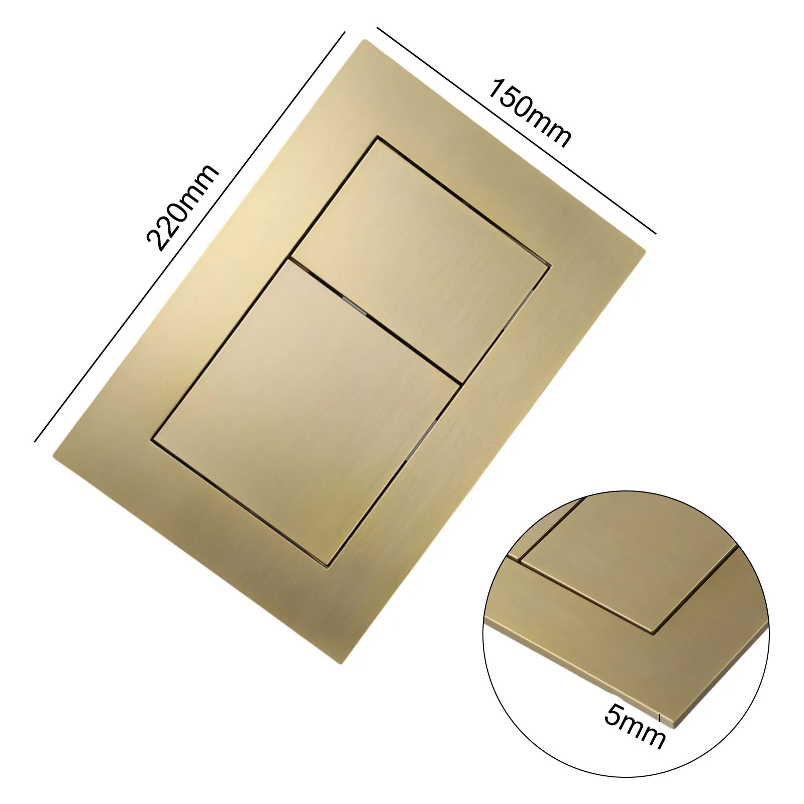 Flush Switch Dual Flush Plate Replacement Button Space-saving 220*150*5mm For TECE Gold Color High-quality Plastic