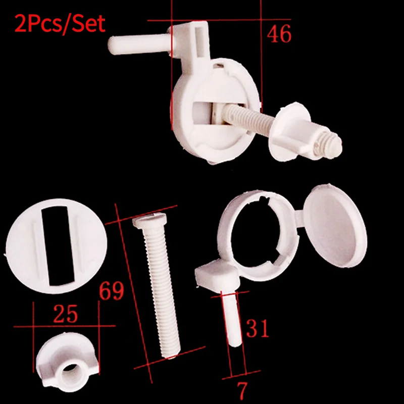 2Pcs/Set Plastic Toilet Seat Screws Fixings Fit Toilet Seats Hinges Repair Tools.
