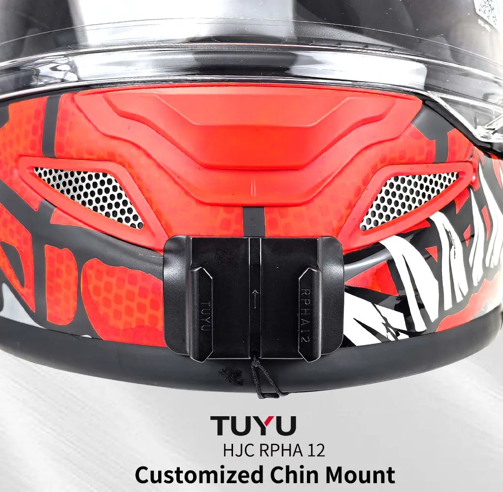 Para hjc rpha 12 capacete de alumínio personalizado montagem queixo para gopro13 12 11 10 9 8 dji ação 5pro 4 insta360 x2 x3 x4 ace pro2 câmeras