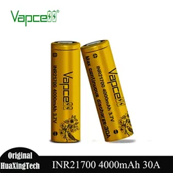 Original Grade A Vapcell 21700 Battery 4000mah 30A 3.7V INR21700 gold Rechargerable lithium Batteries for Consumer Electronics