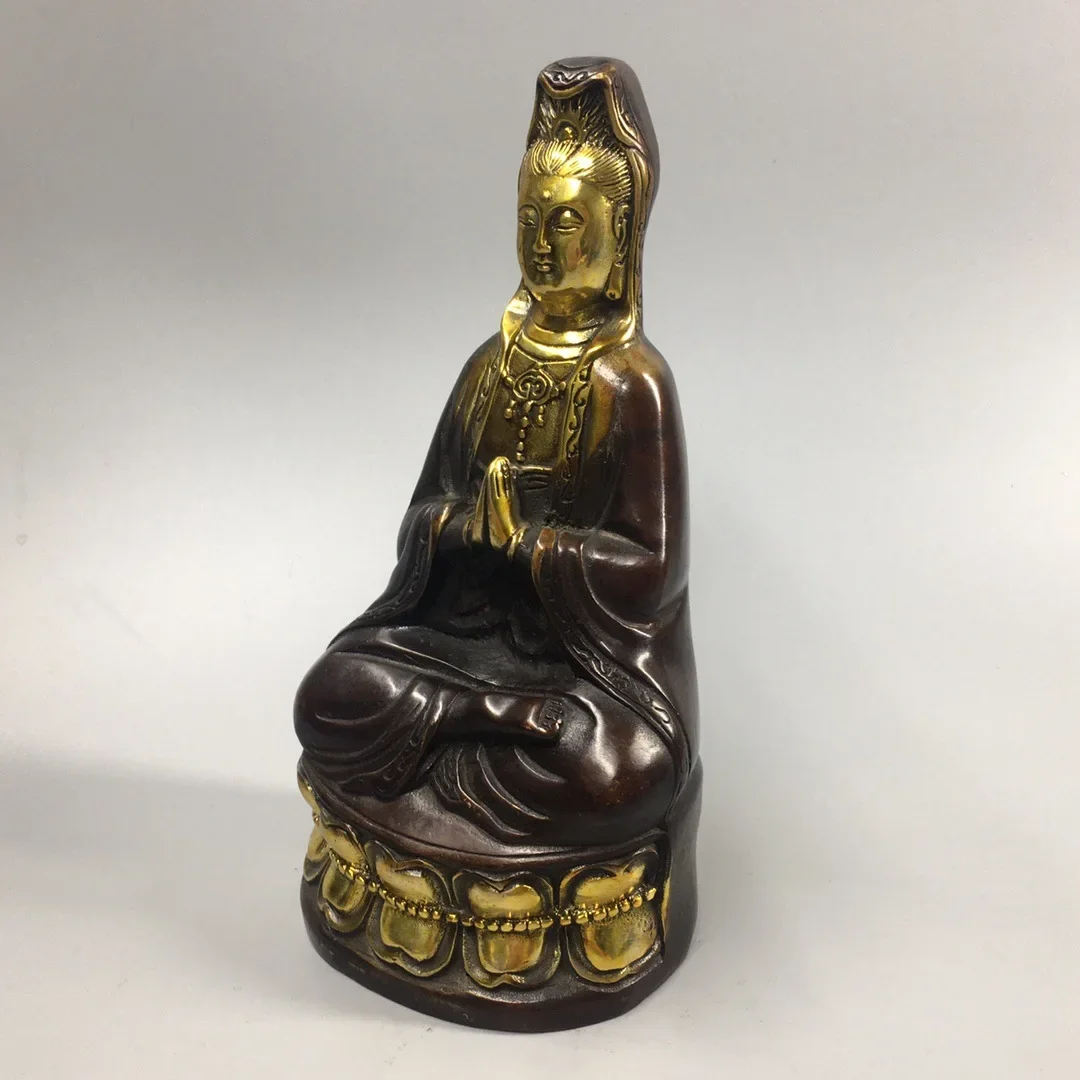 Metal bottle holding Guanyin, hands clasped together, Guanyin ornaments, home, office, cultural and creative decorations