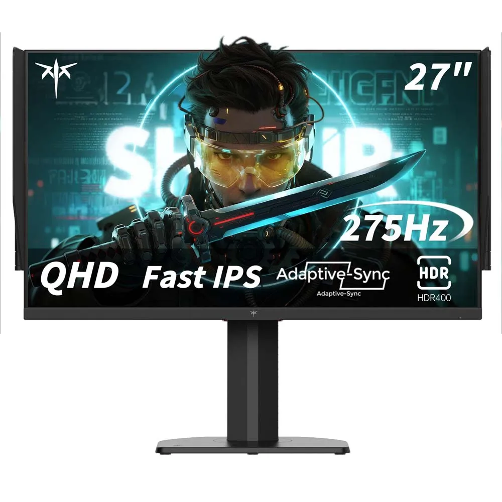 KTC H27E8 gamingmonitor, 27-inch 2560×1440 snel IPS-scherm, 240Hz verversingsfrequentie & 275Hz OC, 1ms MPRT responstijd, HDR400, FreeSync & G-Sync compatibel, laag blauw licht & flikkervrij,