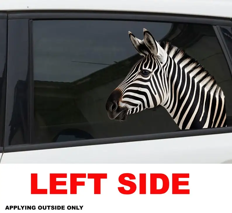 Zebra car sticker , Zebra sticker, Zebra window decal