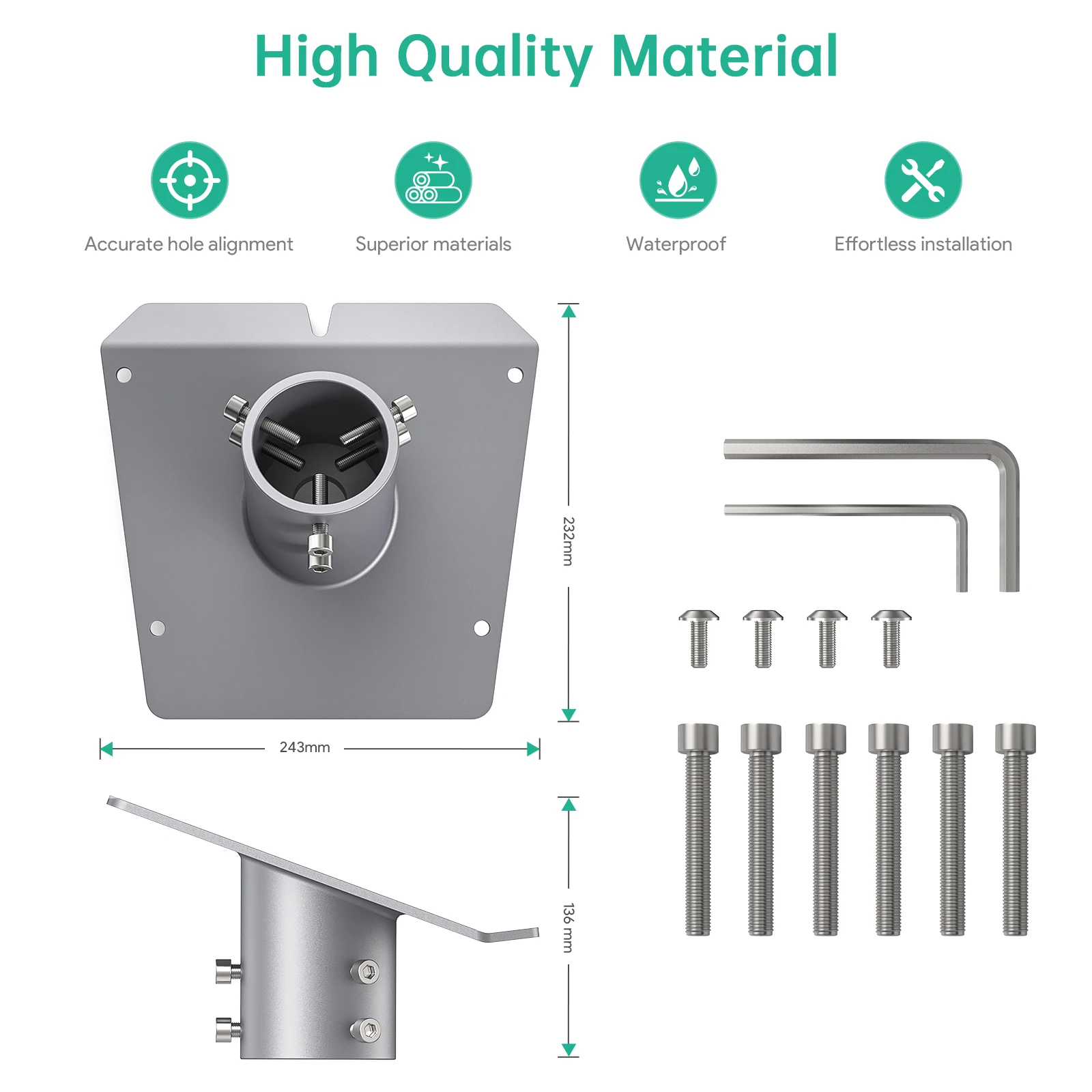 

EDUP SK0151 Starlink Performance Gen3 Новый адаптер для труб Надежное крепление для Starlink Performance Gen3 Прочное крепление на столб