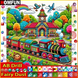 HOMFUN Fairy Dust AB Diy Full Square Round Drill 5D Diamond Painting Diamond Embroidery 