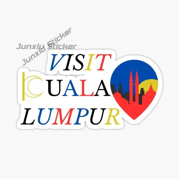 KUALA LUMPUR MALAYSIA National Flag National Emblem Mountain Scenic Car Stickers Waterproof Vinyl Decal No Fade Print and PVC