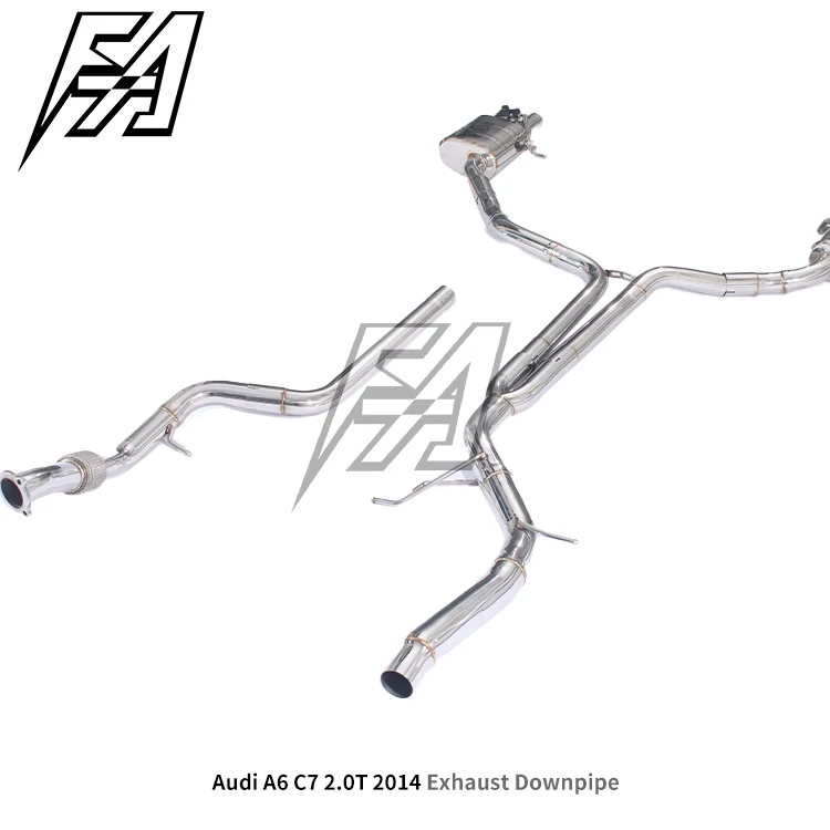 For  A6 C7 2.0T 2014 Exhaust System Front Middle and Tail Electric Valve Muffler Exhaust High Performance Exhaust Pipe - view 2