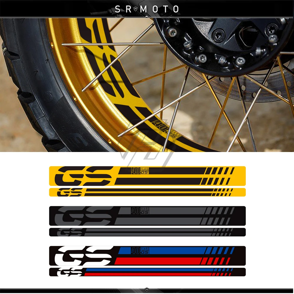 

For BMW R1200GS R1250GS Adventure 2006-2022 40 Years Motorcycle Wheel Reflective Decals Rim Sticker