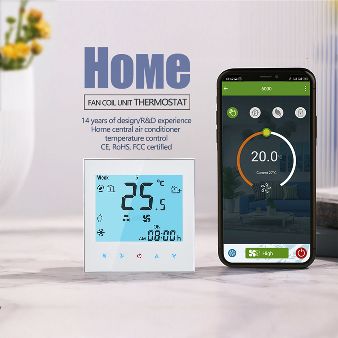 Qiumi Smart Wifi Thermostat Air Conditioning Temperature Controller Works with Alexa Google Home