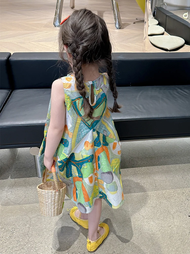 تنورة صيفية من مزيج القطن للأطفال البنات من دكتور برينك، تنورة متوسطة الطول بطبعة زهور وسحاب للإغلاق