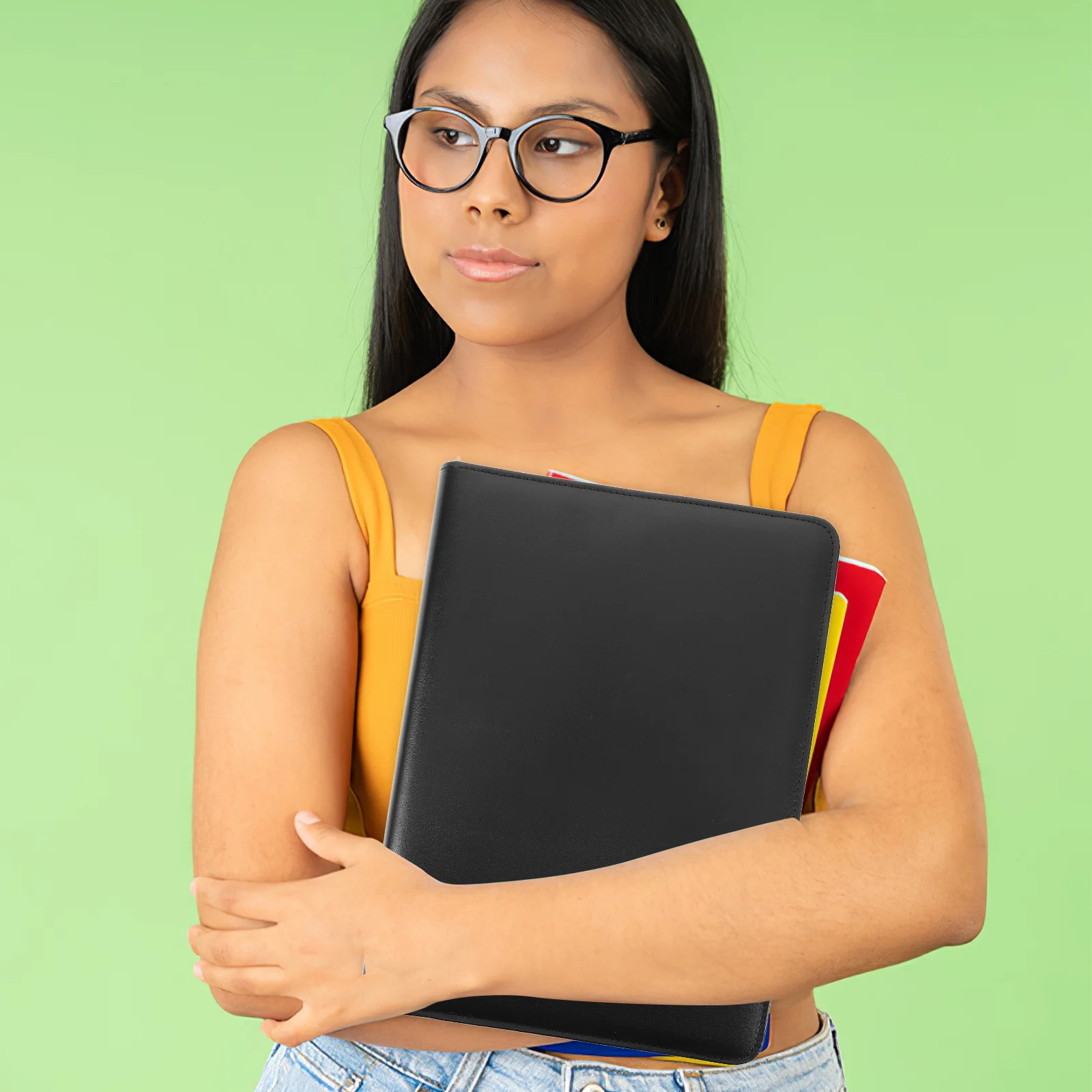 

1 комплект, переплет для портфеля на молнии формата А4, водонепроницаемая многофункциональная открытая папка для карт, калькулятор, ручка, блокнот для хранения