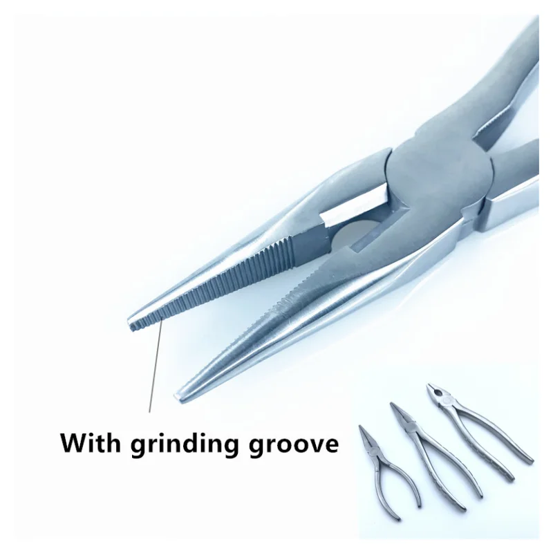 Knochenzange für Orthopädie, Spitzzange, Flachzange mit gezahnten Backen, Orthopädie-Instrument