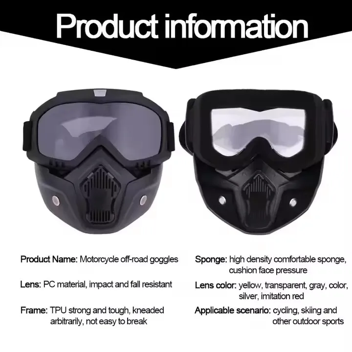 Ultimate Explosion Proof Tactical Mask for Paintball, Hunting & CS War Games | Anti - Impact Motorcycle Goggles for Maximum Safe