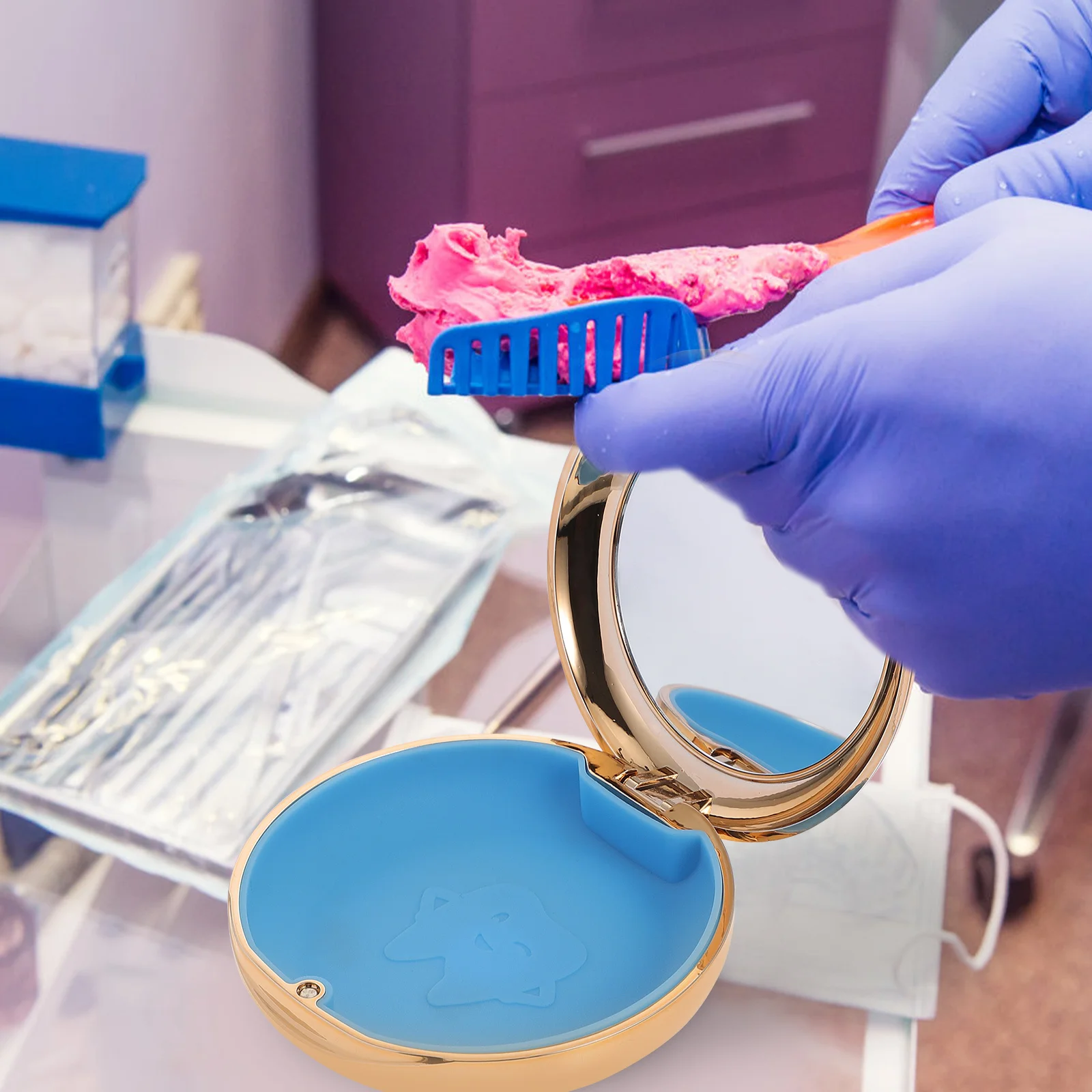 

Ортодонтический фиксатор, портативный мини-коробка для хранения зубов для зубных протезов, брекетов, невидимых выравнивателей, поддельный держатель для защиты, уход за полостью рта