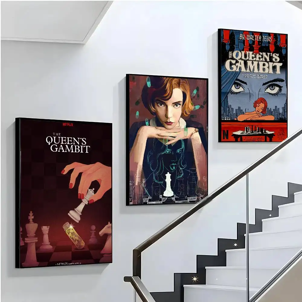 The O-Queens Gambit Mini Series Poster Art Sticky Wall Waterproof Home Living Room Bedroom Bar Aesthetic Decoration