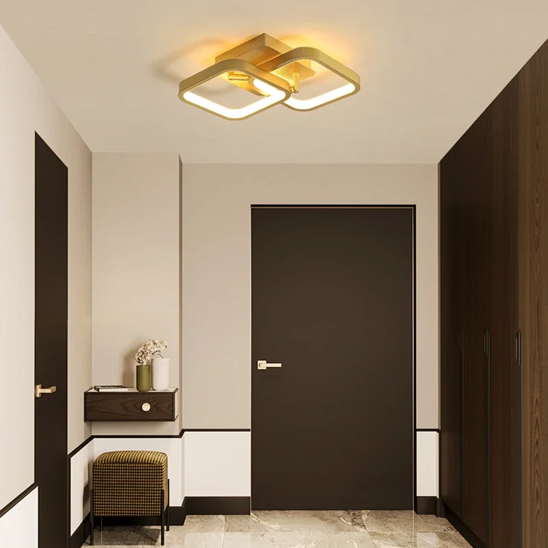 Moderno minimalista ferro forjado LED teto luz, forma geométrica, quarto, estudo, restaurante, entrada