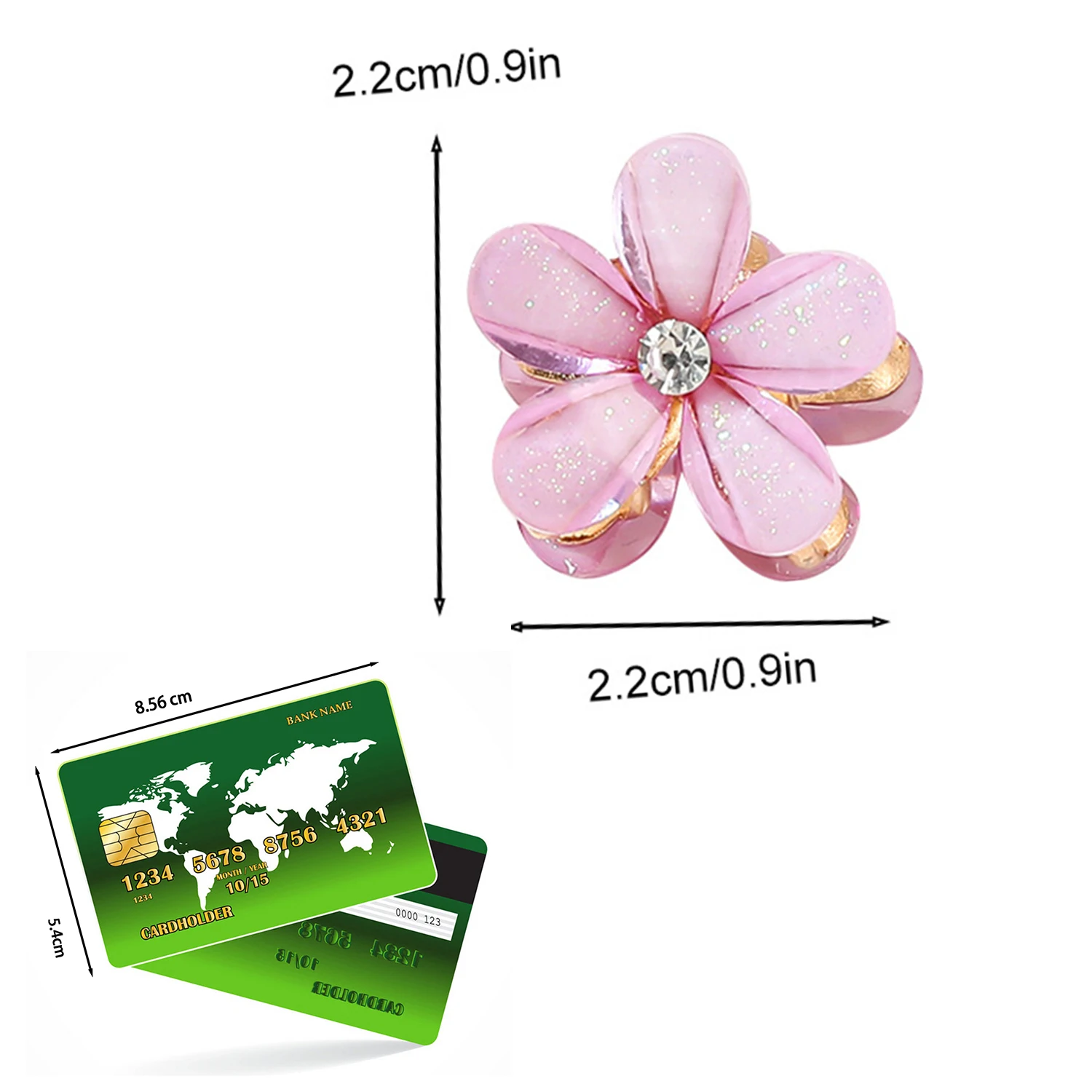 1Pcs Fashion Metal Mini Hair Claw For Women Crystal Rhinestone Flower Hair Clips Crab Hairpins Headwear Kids Hair Accessories