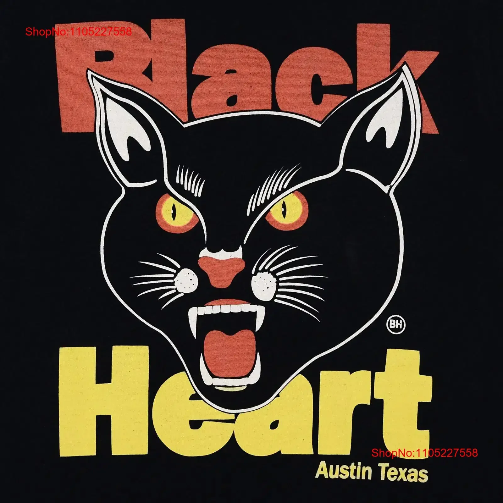 

Black Heart Bar Austin Texas Cat T Shirt Cotton Adult Small closed 2018 RARE vintage Washed Soft Casual homme fashion Versatile