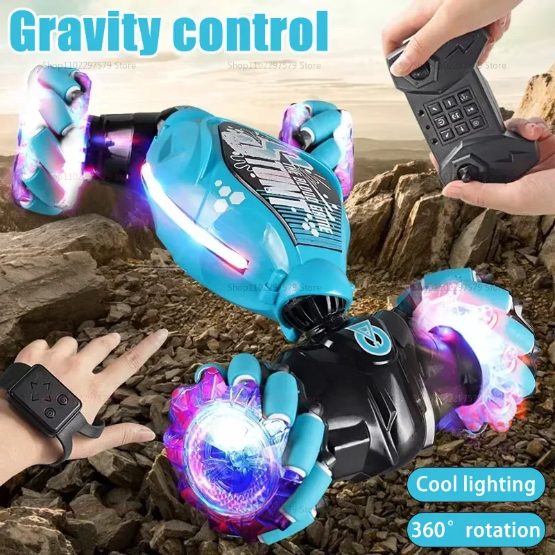 

New LED Light 4WD 1:16 Stunt RC Car Gesture Induction Twist Climbing Radio Controlled Car Remote Control Toys For Children Gifts