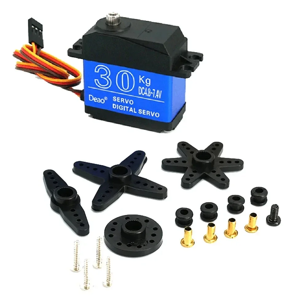 Servos à prova d'água 20kg 25kg 30kg 35kg 180 270 graus digital e servo de engrenagem de aço inoxidável à prova d'água para carro robótico