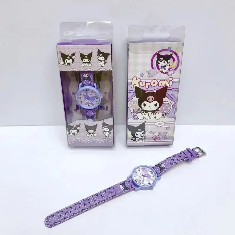 MINISO Sanrio Anime Watch Kawaii Cinnamoroll My Melody Cartoon Watch Student Quartz Watch Gift Boutique Gift Box