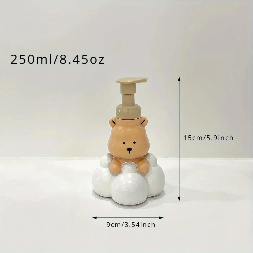 1pc  Household Adorable Cartoon Bear Soap Dispenser Pump Bottle for Hand Sanitizer Shampoo & More Portable Bathroom Accessory