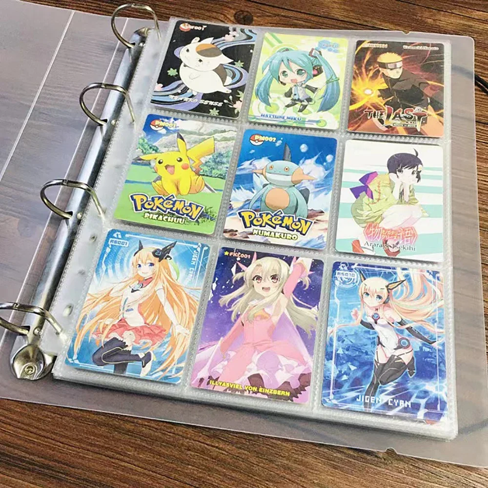 50pcs 30/ 9 Pocket Pages 11 Holes Top Loader Trading Card Baseball 540 Pockets Sleeves Large Capacity Photocard a4 Binder Refill