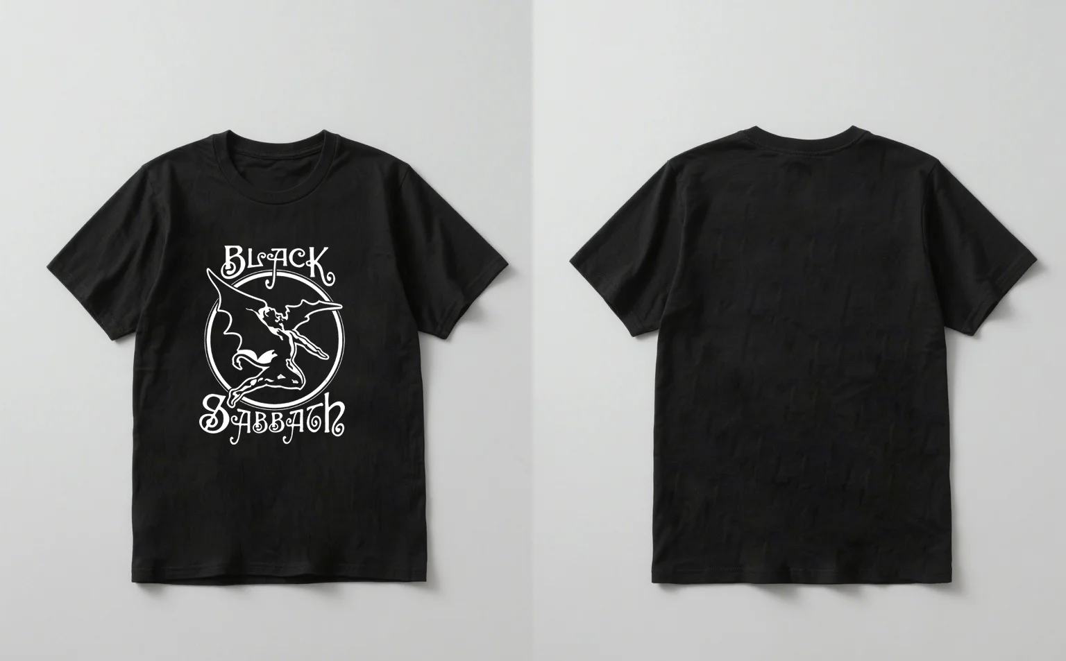 

2025 New black Sabbath Band logo printed black short-sleeved T-shirt casual rock music top suitable for both men and women