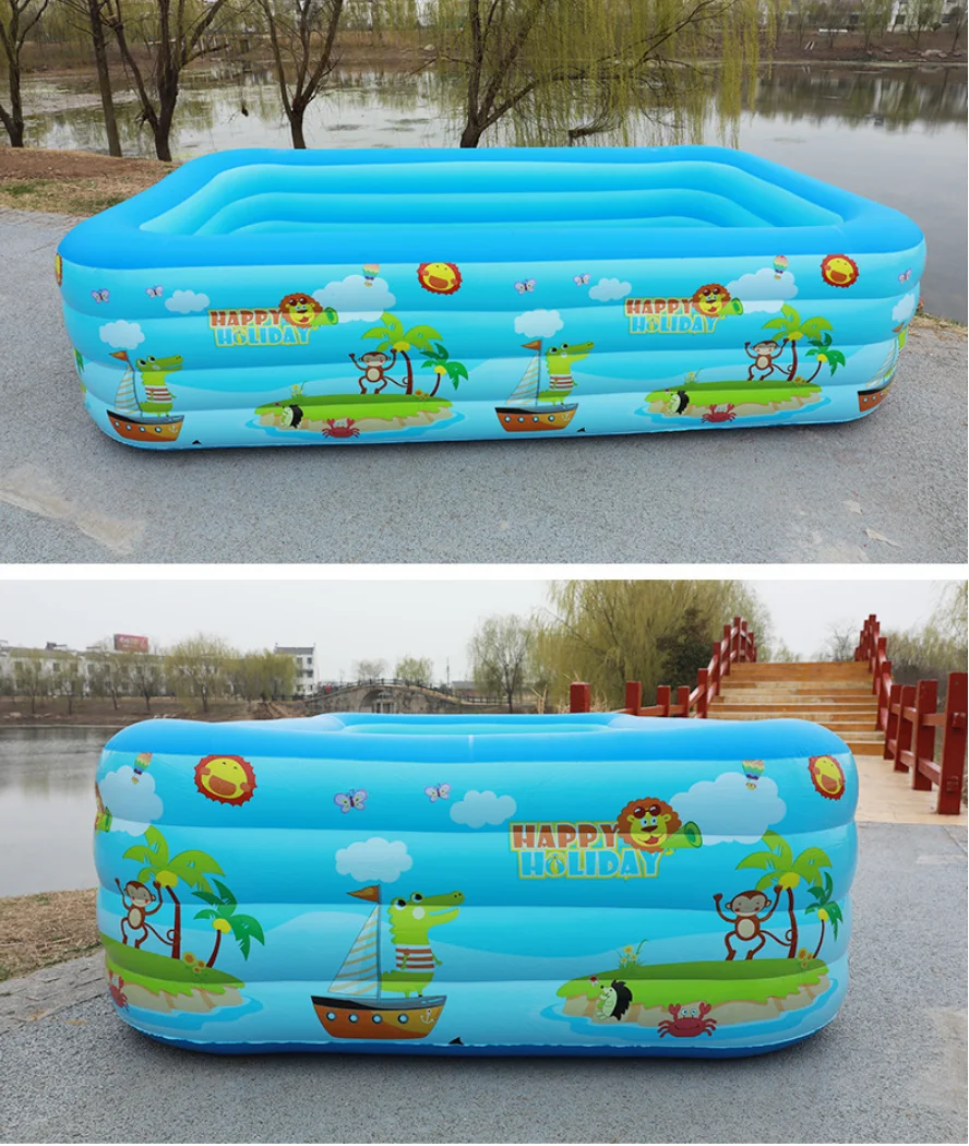 حمام سباحة للأطفال مطبوع بطبقتين مع قاعدة فقاعية #2