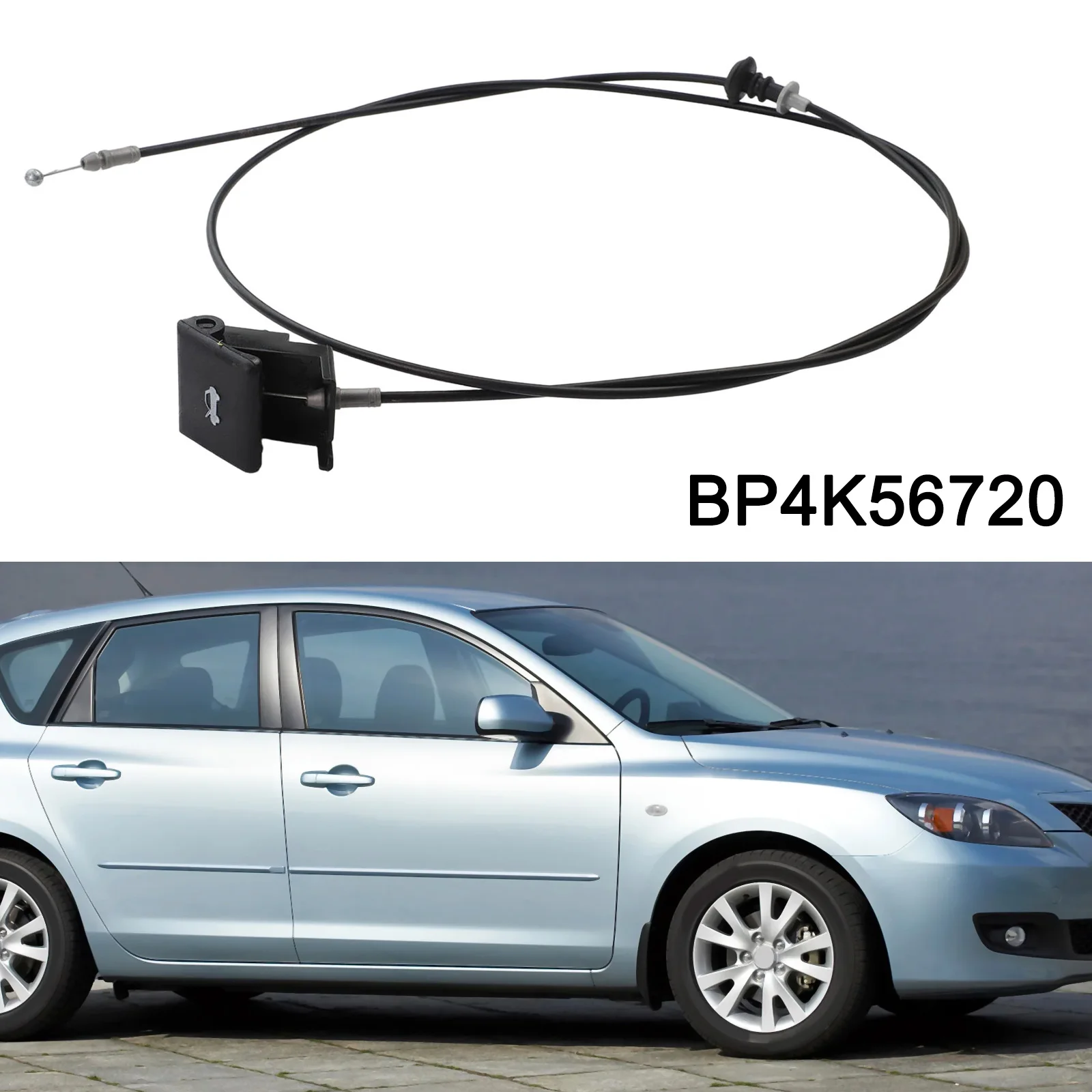 

1 шт. Ручка-рычаг открывания капота с тросом для Mazda 3 2004-2009 BP4K56720C, аксессуар для ручки капота автомобиля