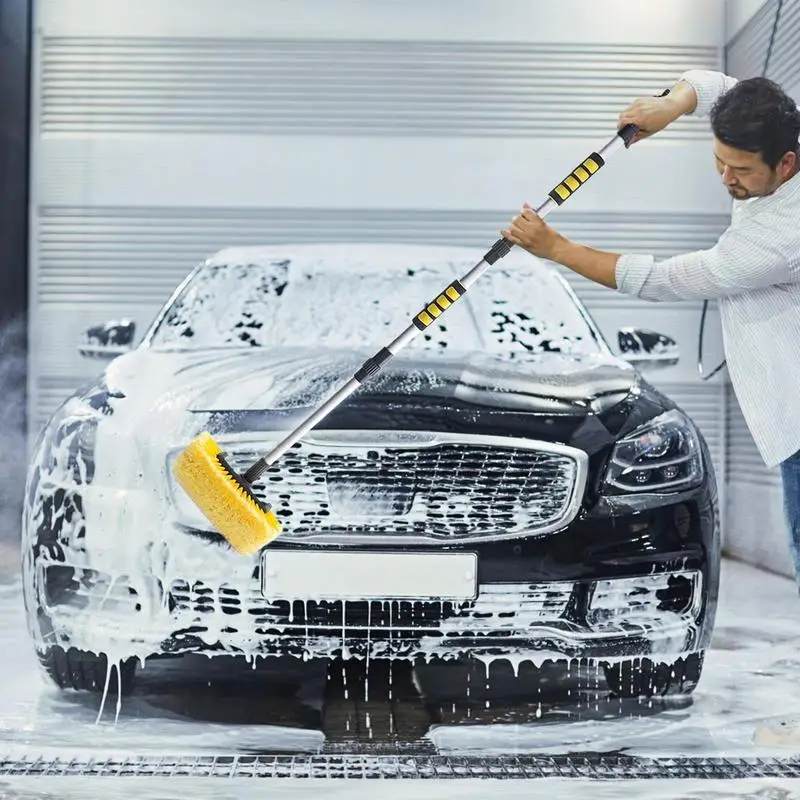 

Car Wash Brush Car Cleaning Brush Detachable Water Pipe Brush Soft Bristle Cleaning Car Wash Brush Head for Car Rv Suv Truck