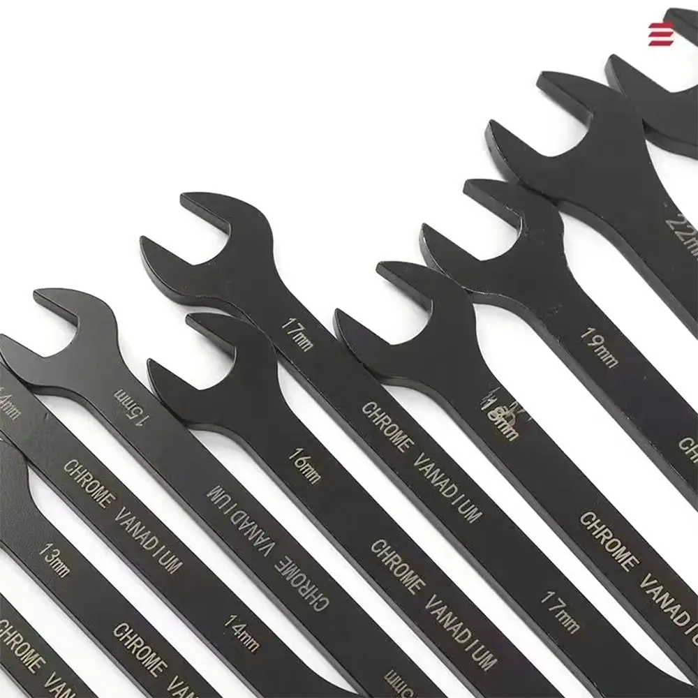 14Pcs/Set Dual Use Double End Wrench Set Multifunctional Carbon Steel Mechanic Wrench 8-24mm Black Double Headed Spanners