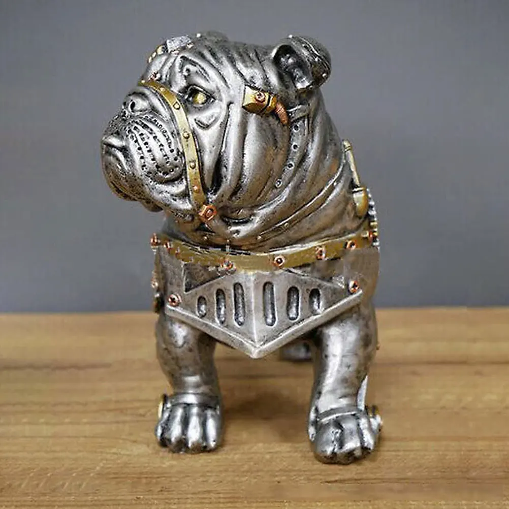

Mechanical Dog Ornaments Desktop Statues Resin Realistic Border Animal Scene Decor Mini Figurines Miniature