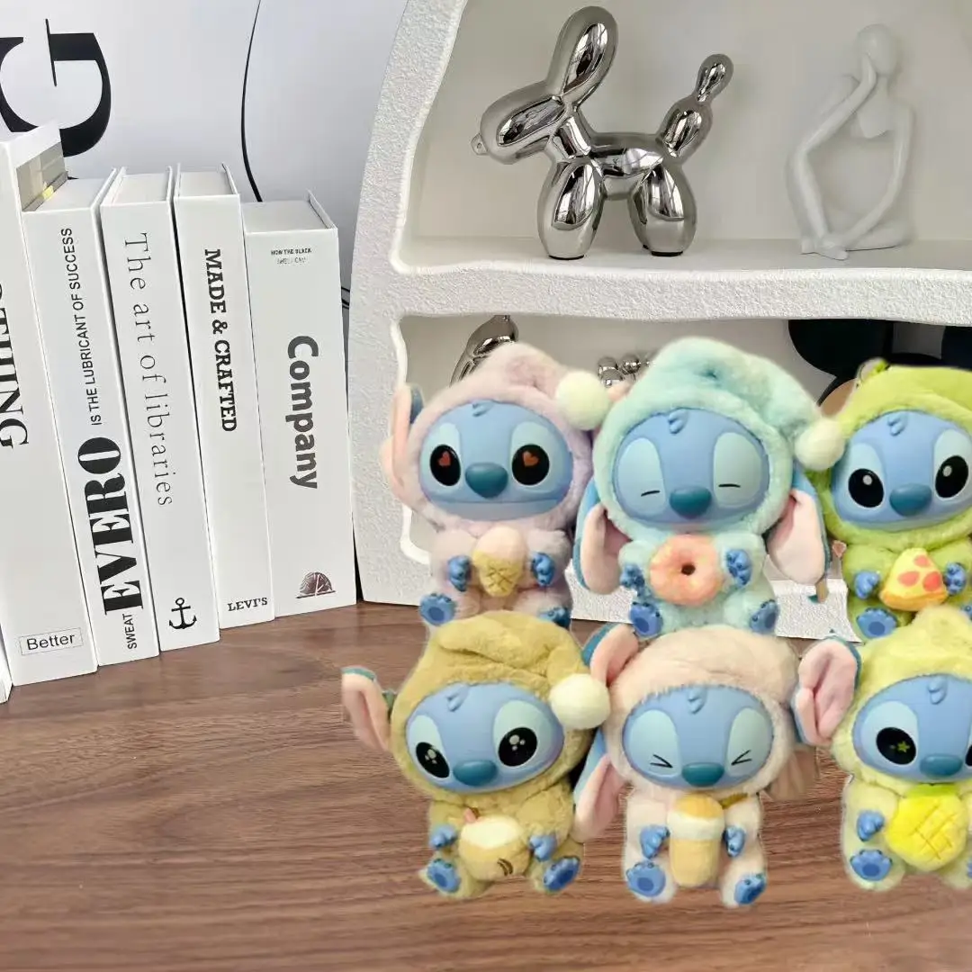 

Унисекс Disney Stitch, плюшевая виниловая фигурка, милая серия «Едание», коллекционная мягкая кукла, подарок для любителей аниме Лило и Стич