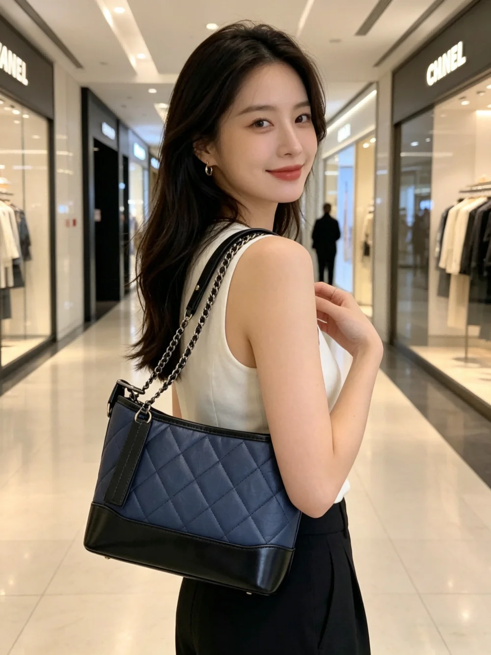

Fashionable Contrast Color Chain Link Crossbody Bag Women's New Style Small Square Grid Patterned Woven Shoulder Bag