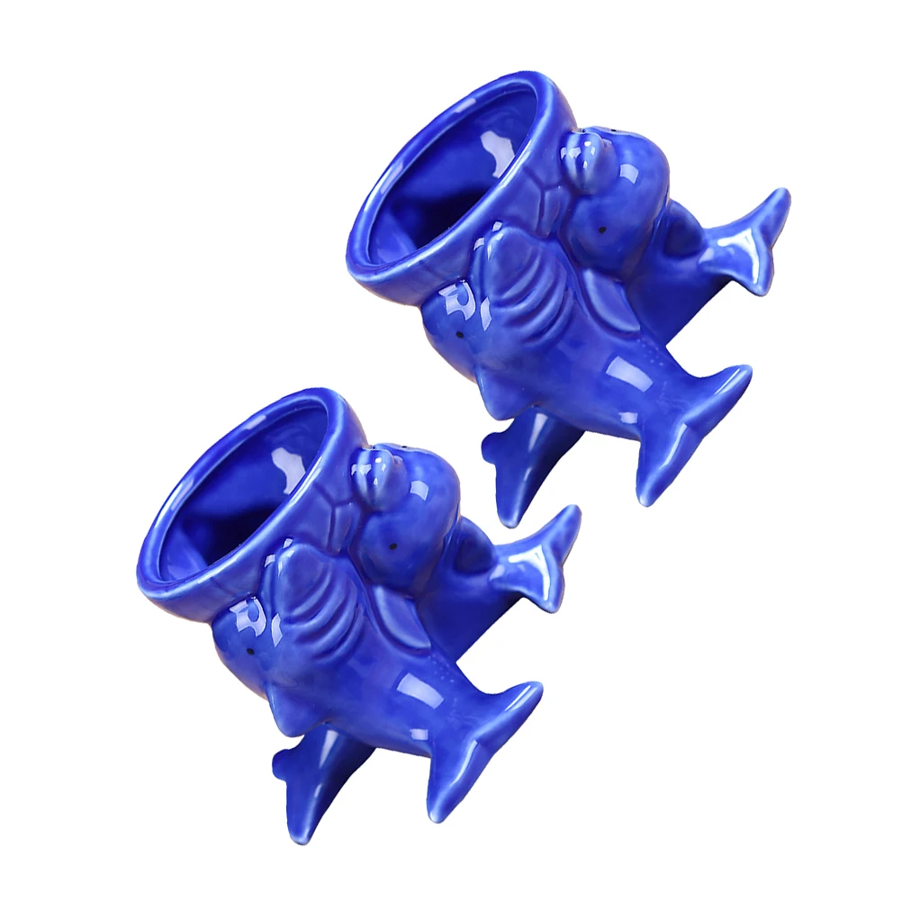 

1Pair Durable Ceramic Dolphin Pen Holder Succulent Plant Flower Pot Large Capacity Creative Cartoon Design Gift Home Office