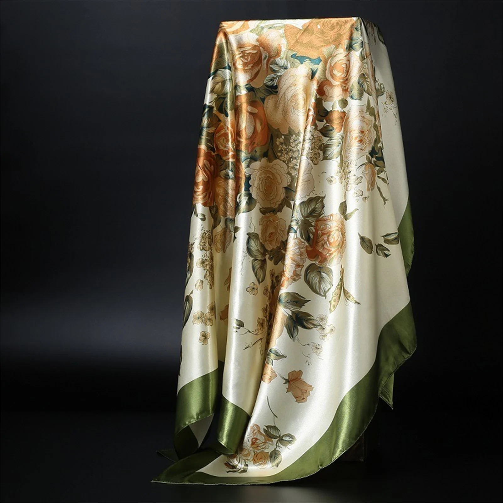 90*90cm Luxury quality silk spring autumn women new printing scarves fashion sunscreen large size shawl tourism seaside muffler