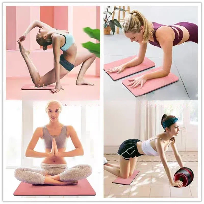 2Pcs Extra Thick TPE Yoga Mat for Women Men Wide Non Slip Exercise Mat with Knee Support for Home Workou