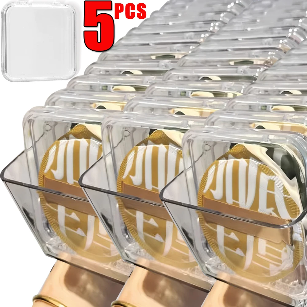 5PCS Transparent Powder Puff Drying Storage Box Portable Waterproof Cosmetic Makeup Box Dustproof Empty Puff Holder Container