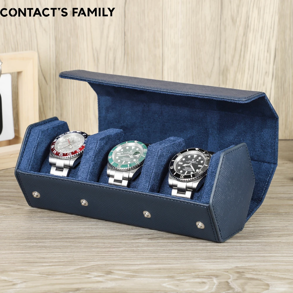 Luxe Echt Lederen Horloge Roll Horloge Opbergdoos Reishorloge Geschenkdoos Groen Horloge Etui