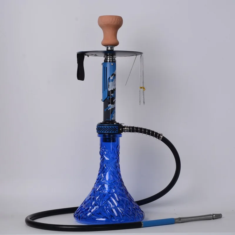 Imagem -03 - Russo Camuflagem Liga de Alumínio Hookah Único Tubo Narguile Completo Shisha Acessórios Conjunto Completo Gravidade Hookah Hooka