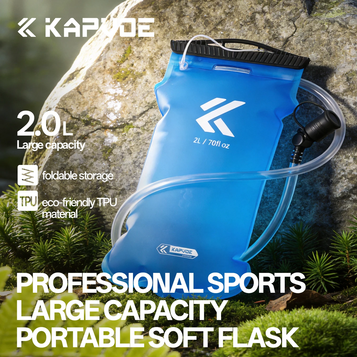 

Kapvoe 2000ML Water Bottle Portable Cycling Water Bottle Foldable Large Capacity 2L Soft Bottle Outdoor Sports Folding Water Cup