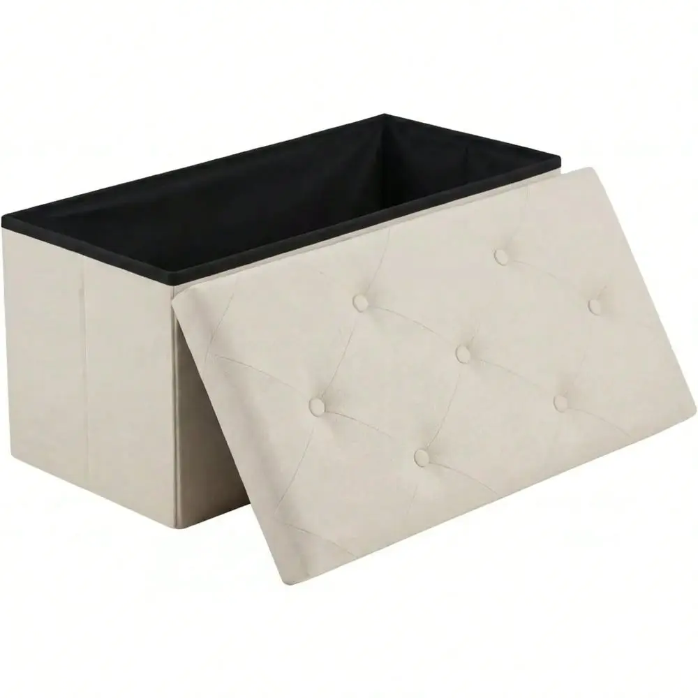 

COLORFolding Storage Ottoman Bench, Foot Rest Stool With Padded Seat, Large Toy Box Storage Chest With Seatin, Holds Up To 660