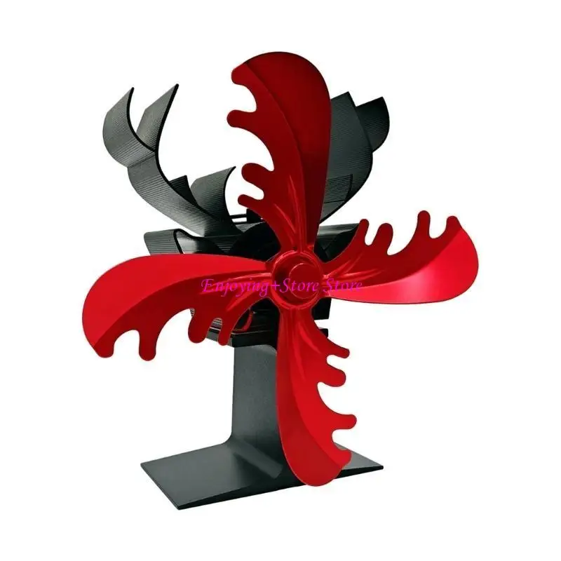 

G6DA 4Blades Stove Fan Christmas Fireplace Fan Without Power Quiet Operation