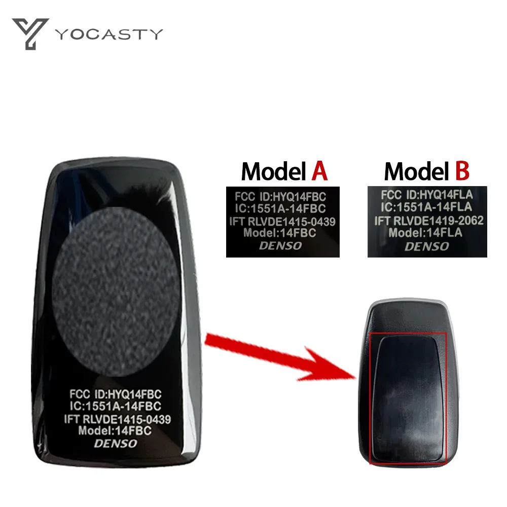 YOCASTY HYQ14FBC HYQ14FLA OEM Case Back Stickers Smart Car Key Shell For Toyota RAV4 8990H-0R030 1551A-14FBC