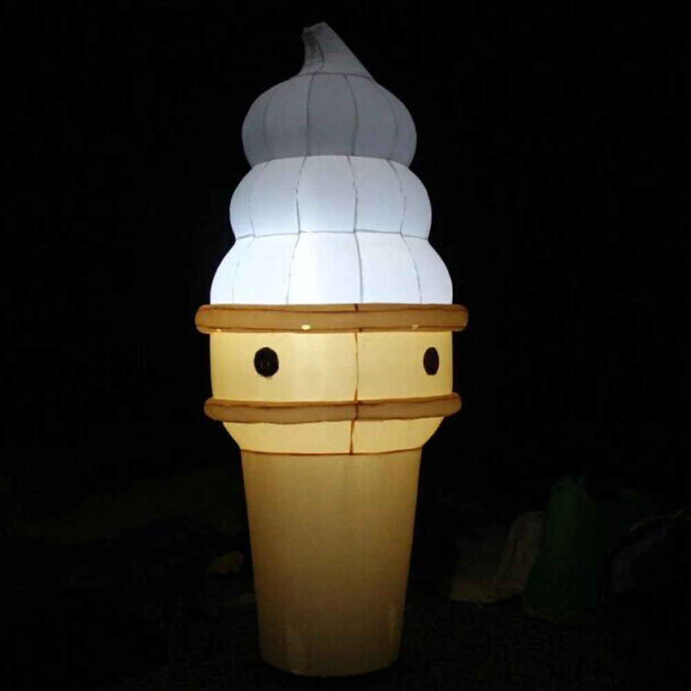 

wholesale Outdoor giant inflatable ice cream cone with led lights for shop advertisement printable